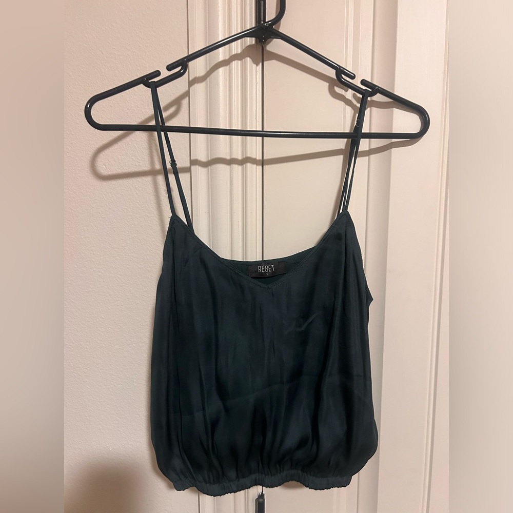 green tank top